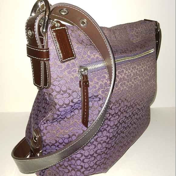MUST SEE☆Brand New☆COACH 4CM Signature Purple Convertible Duffle Crossbody☆HTF … - Picture 5 of 16